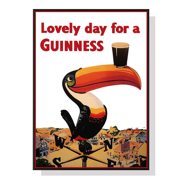 70cmx100cm Beer Lovely Day For A Guinness Black Frame Canvas Wall Art