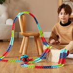Changeable Track In The Dark Track with LED Light-Up Race Car Flexible Track Toy 138