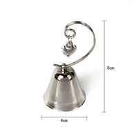10 Pack of Silver Wedding Kissing Bell Name Card Stand Holder with Heart in Ring Bomboniere Favour Gift